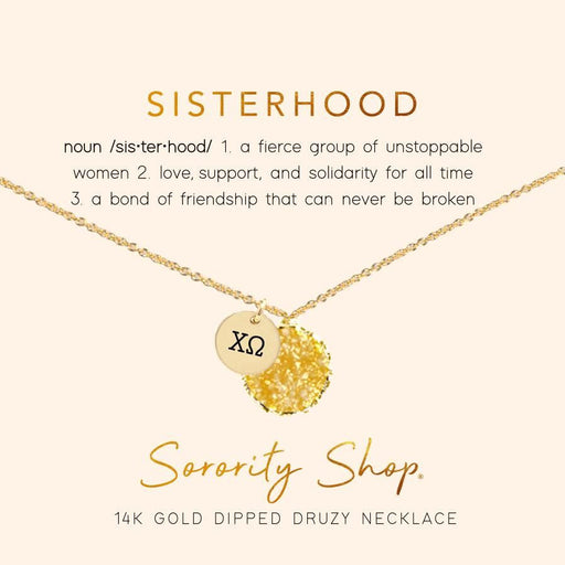 Chi Omega Chi Omega Sisterhood Druzy Necklace