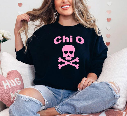 Chi Omega Chi Omega Skull & Crossbones Crew Sweatshirt