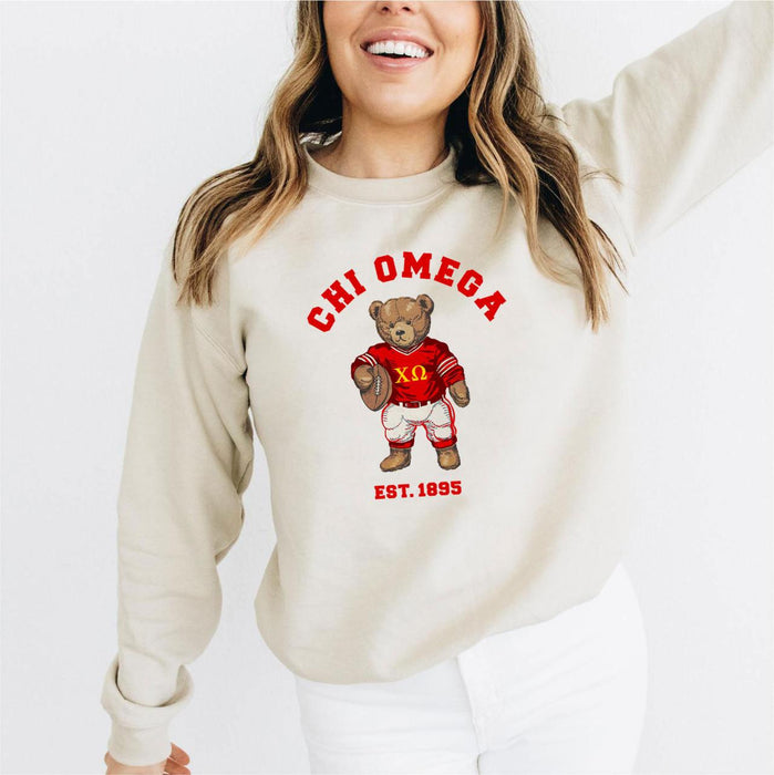 Chi Omega Sweatshirt Crewneck Teddy Bear Chi O Crewneck Sweatshirt Chi Omega Teddy Bear Crewneck Sweatshirt