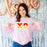 Printify Chi Omega Two Tone Lettered Crew Sweatshirts Chi Omega Two Tone Lettered Crew Sweatshirts