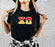 Chi Omega Two Toned Greek Lettered T Shirts Chi Omega Two Toned Greek Lettered T-shirts