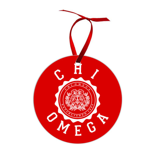 Chi Omega Chi Omega Shield  Christmas Ornaments