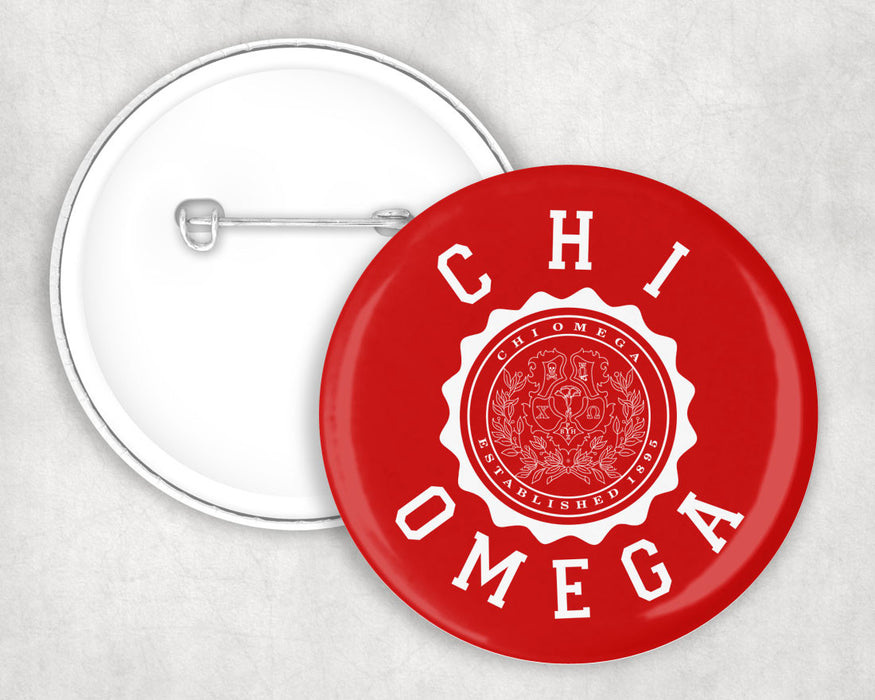 Chi Omega Seal Crest Pin Buttons Chi Omega Seal Crest Pin Buttons