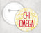 Chi Omega Floral Text Pin Buttons Chi Omega floral-text Pin Buttons