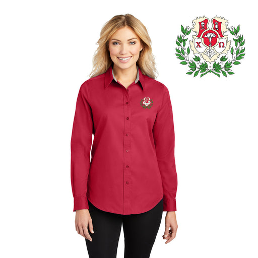 Chi Omega DISCOUNT-Chi Omega Long Sleeve Oxford