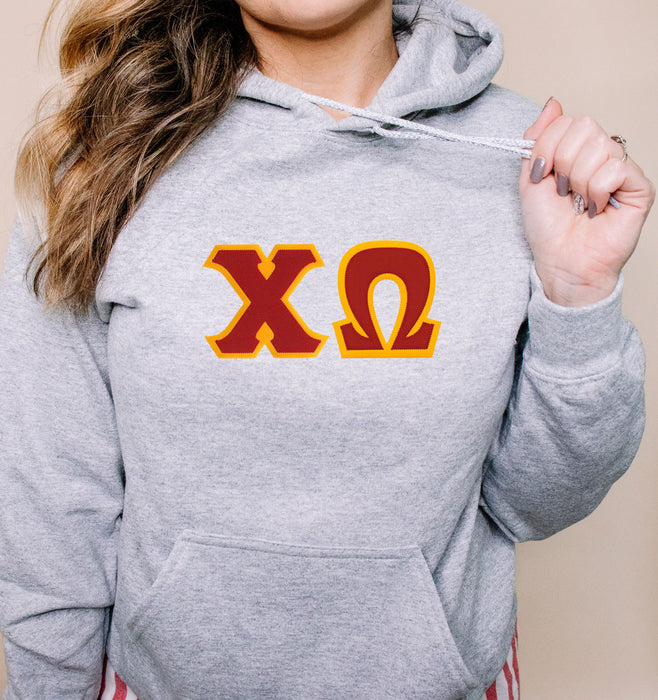 Discount Chi Omega Lettered Hooded Sweatshirt Best Value DISCOUNT Chi Omega Lettered Hooded Sweatshirt - Best Value