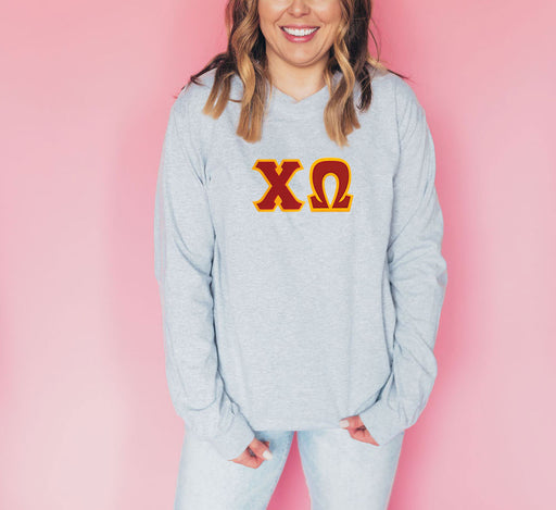 Chi Omega DISCOUNT Chi Omega Lettered Long Sleeve Tee