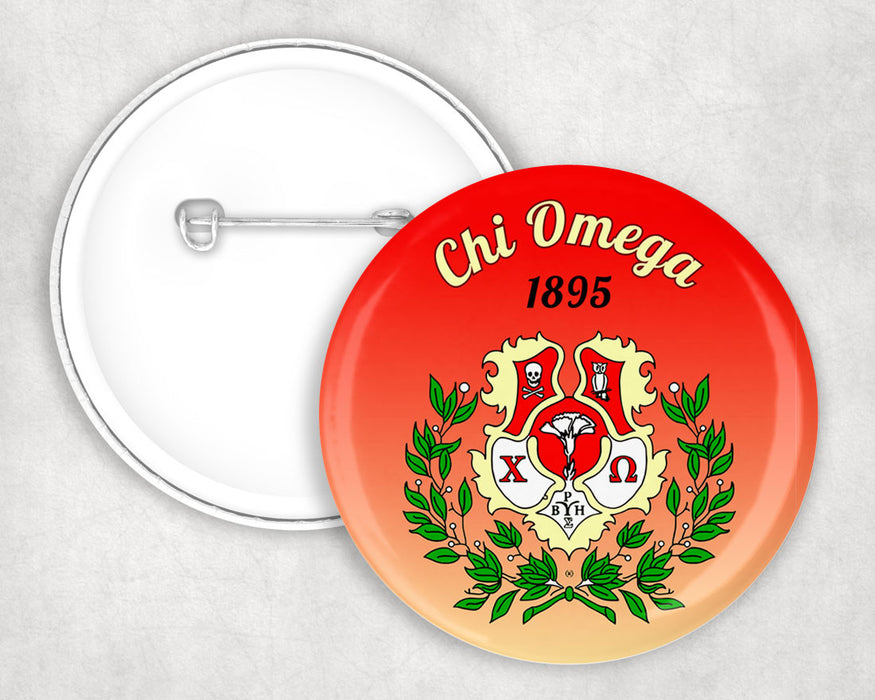 Chi Omega Classic Crest Pin Buttons Chi Omega Classic Crest Pin Buttons