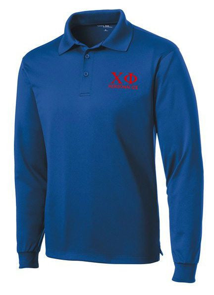 Chi Phi Chi Phi-World Famous Long Sleeve Dry Fit Polo