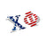 Chi Phi American Flag Greek Letter Sticker 2.5" Tall Chi Phi American Flag Greek Letter Sticker - 2.5