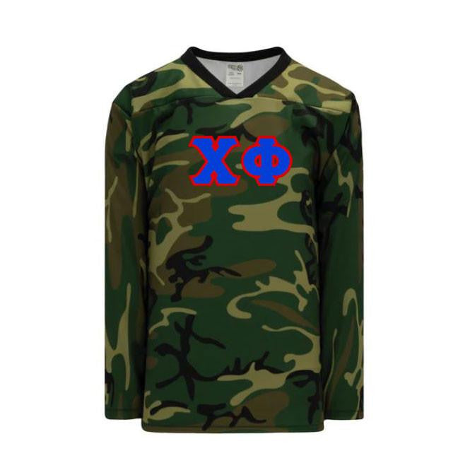 Chi Phi Camouflage Lettered Hockey Jersey Chi Phi Camouflage Lettered Hockey Jersey