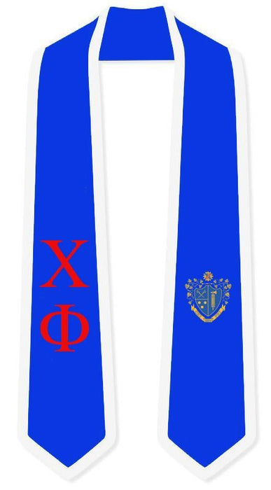 Discount Chi Phi Greek 2 Tone Lettered Graduation Sash Stole DISCOUNT-Chi Phi Greek 2 Tone Lettered Graduation Sash Stole
