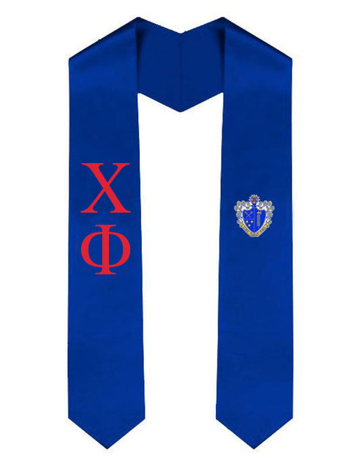 Chi Phi Chi Phi Greek Lettered Graduation Sash Stole With Crest
