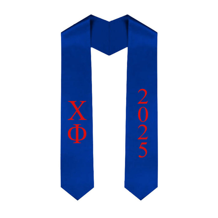Chi Phi Greek Lettered Graduation Sash Stole With Year Best Value Chi Phi Greek Lettered Graduation Sash Stole With Year - Best Value