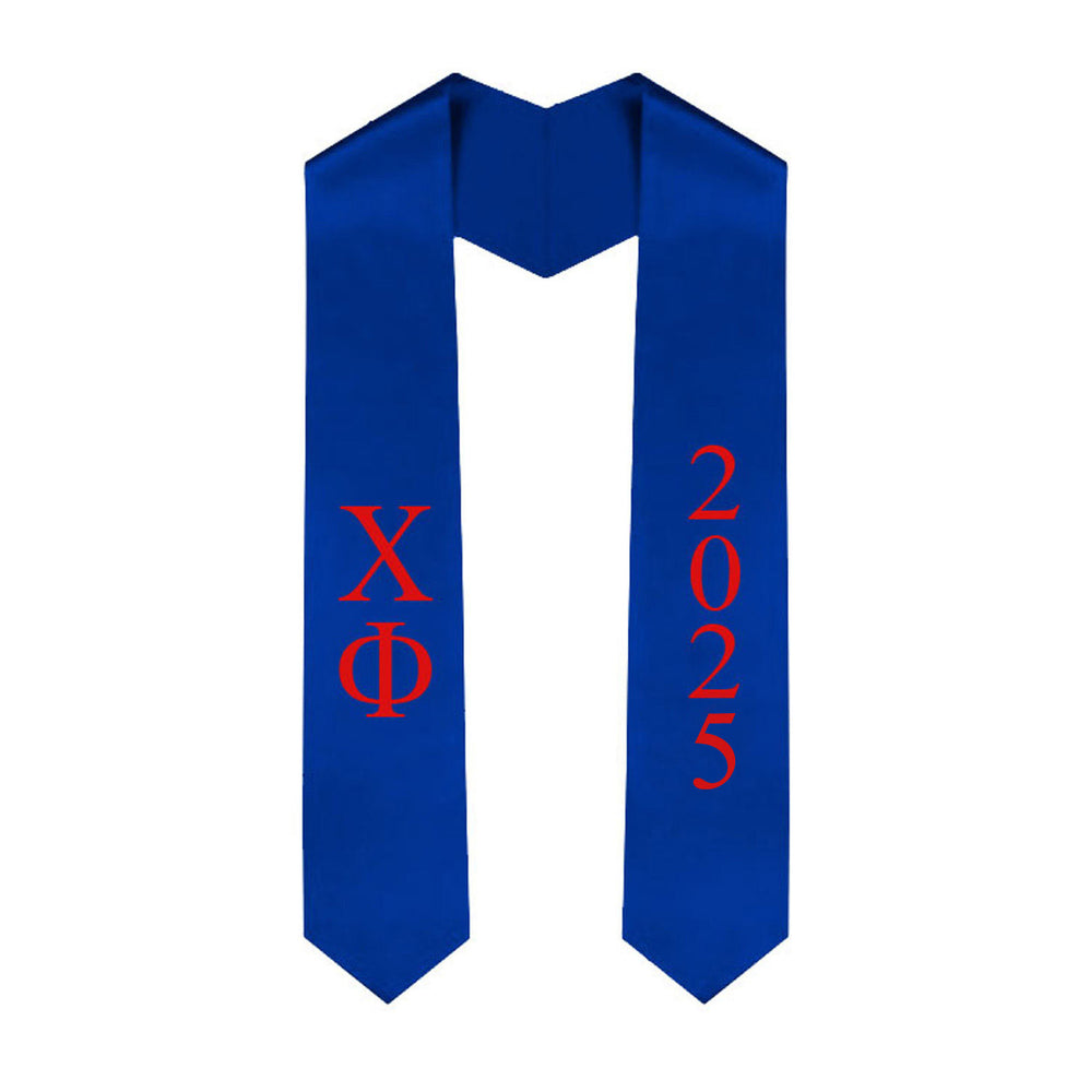 Chi Phi Greek Lettered Graduation Sash Stole With Year Best Value Chi Phi Greek Lettered Graduation Sash Stole With Year - Best Value