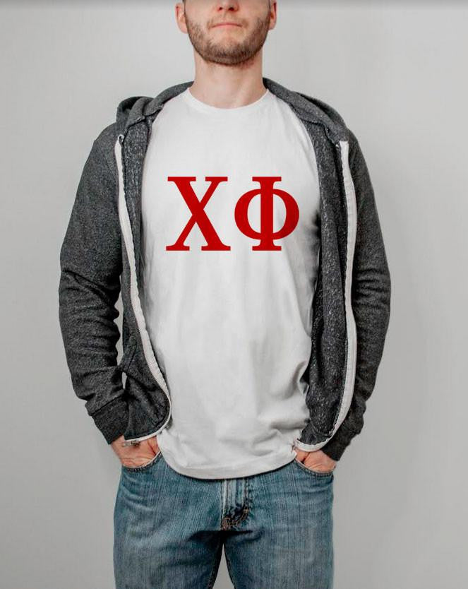 Printify Chi Phi Lettered Tee $24.95 CHI PHI LETTERED TEE - $24.95