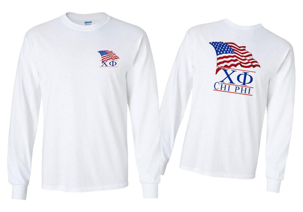 Greekgear Chi Phi Patriot Long Sleeve T Shirts Chi Phi Patriot Long Sleeve T-Shirts