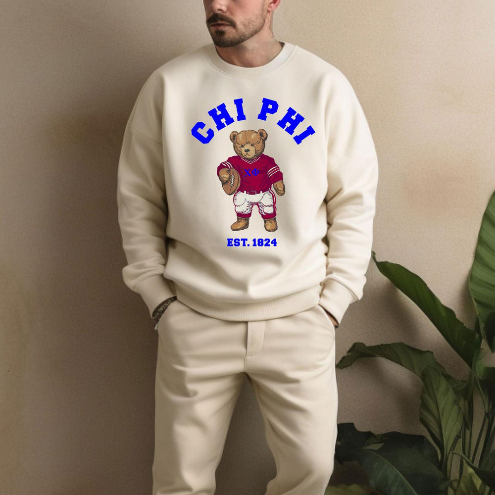 Chi Phi Teddy Bear Crewneck Sweatshirt Chi Phi Teddy Bear Crewneck Sweatshirt