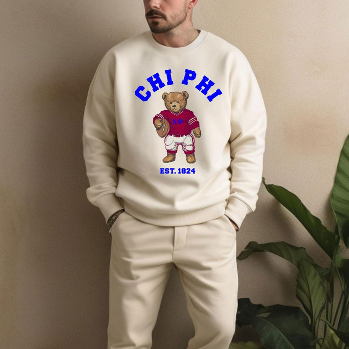 Chi Phi Teddy Bear Crewneck Sweatshirt Chi Phi Teddy Bear Crewneck Sweatshirt