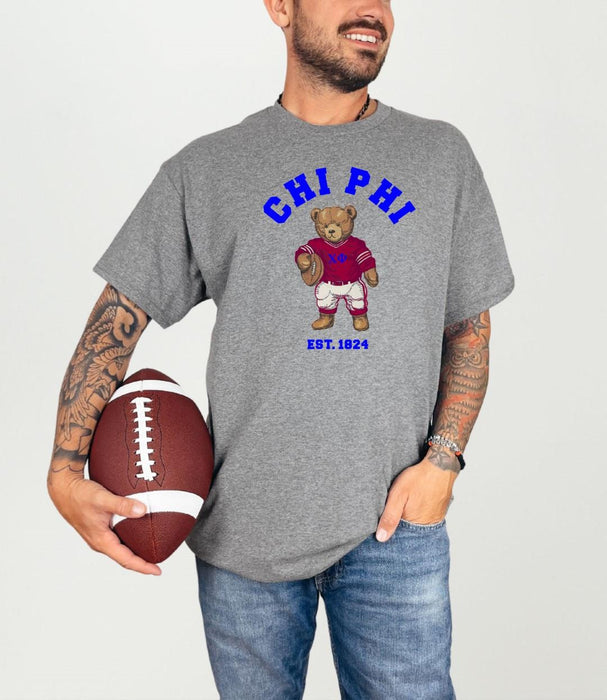 Chi Phi Teddy Bear Football T Shirt Chi Phi Teddy Bear Football T-Shirt