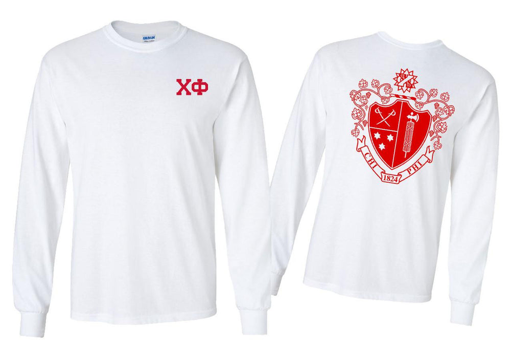 Printify Chi Phi World Famous Crest Long Sleeve T Shirt Chi Phi World Famous Crest Long Sleeve T-Shirt
