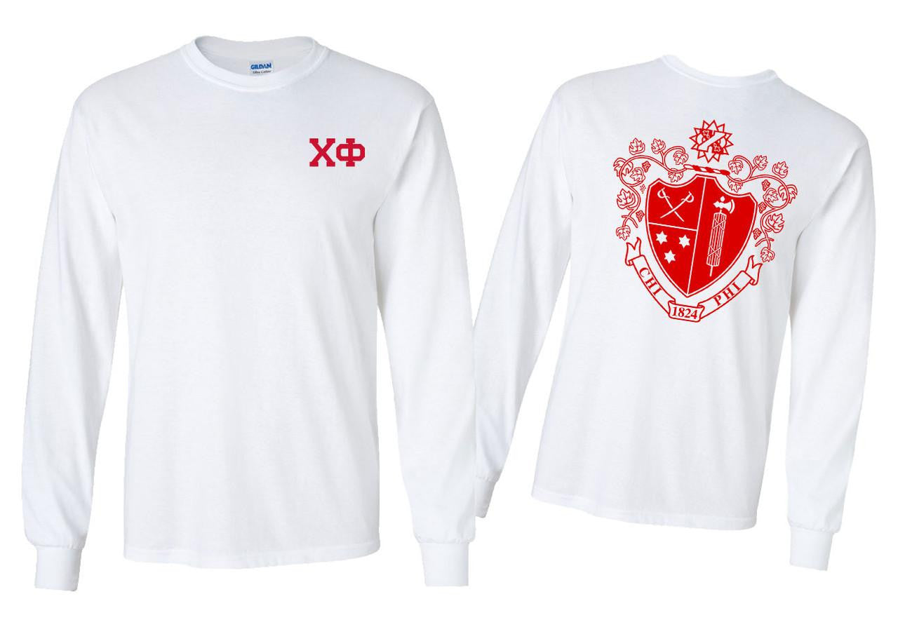 Printify Chi Phi World Famous Crest Long Sleeve T Shirt Chi Phi World Famous Crest Long Sleeve T-Shirt