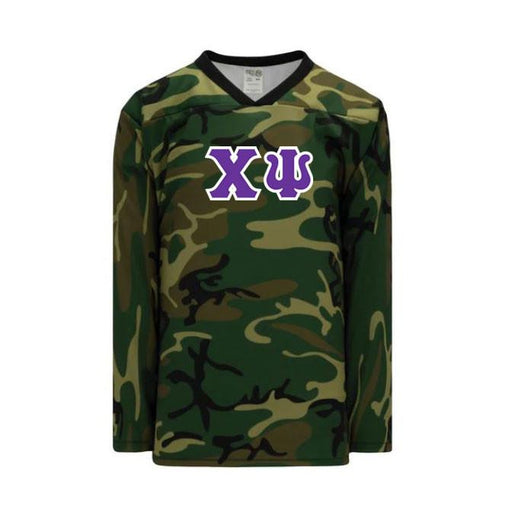 Chi Psi Chi Psi Camouflage Lettered Hockey Jersey