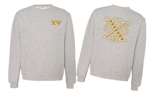 Chi Psi Chi Psi World Famous Crest - Shield Crewneck Sweatshirts