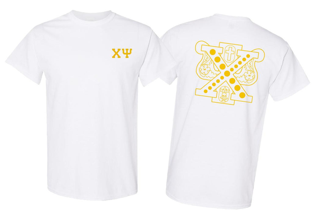 Greekgear Chi Psi World Famous Crest Tee Chi Psi World Famous Crest Tee
