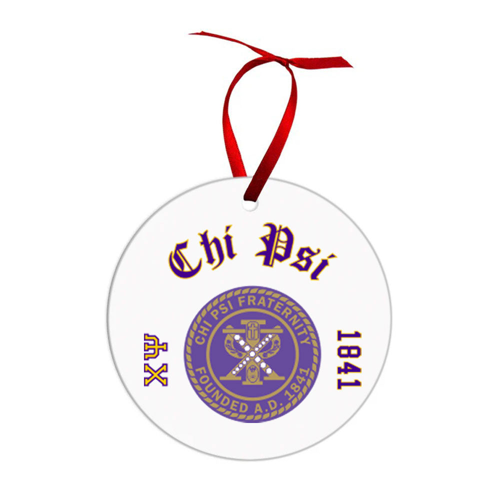 Chi Psi Crest & Year Circle Ornaments Chi Psi Crest & Year Circle Ornaments