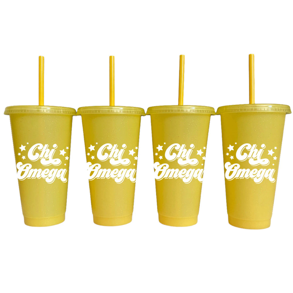 Chi Omega Glitter Color Changing Cup 4 Pack Chi Omega Glitter Color Changing Cup 4-Pack