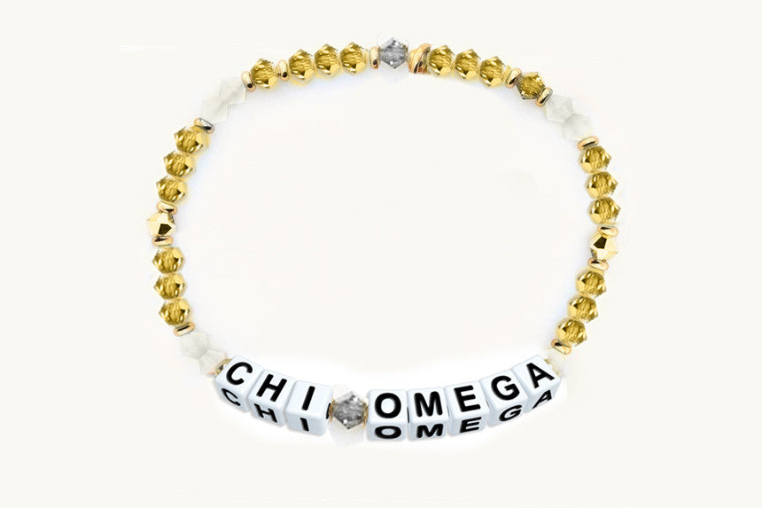 Chi Omega Glass Name Bead Bracelet Chi Omega Glass Name Bead Bracelet