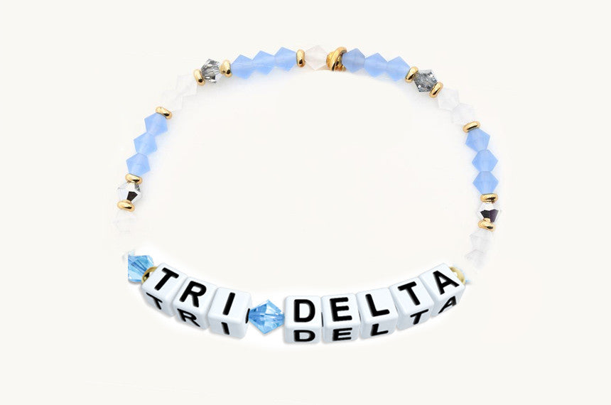 Delta Delta Delta Glass Name Bead Bracelet Delta Delta Delta Glass Name Bead Bracelet