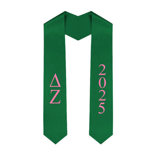 Delta Zeta Vertical Grad Stole with Letters & Year