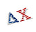 Delta Chi American Flag Greek Letter Sticker 2.5" Tall Delta Chi American Flag Greek Letter Sticker - 2.5