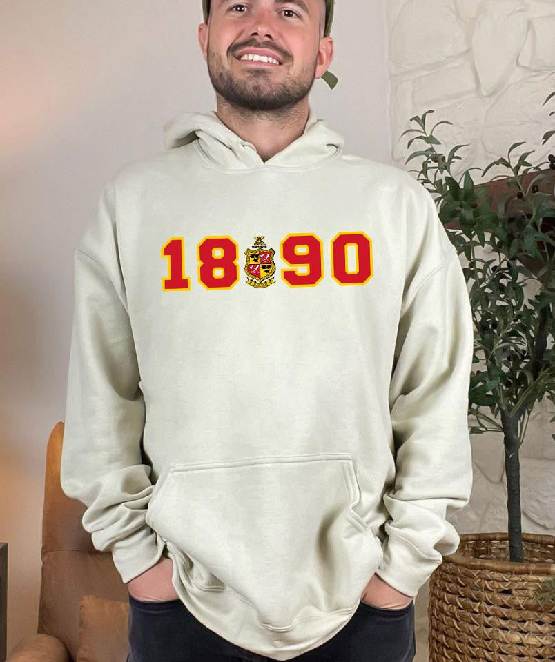 Delta Chi Crest Year Hooded Sweatshirt Delta Chi Crest Year Hooded Sweatshirt