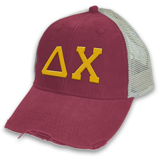 Delta Chi Distressed Trucker Hat