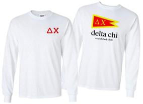 Greekgear Delta Chi Flag Long Sleeve T Shirt Delta Chi Flag Long Sleeve T-Shirt