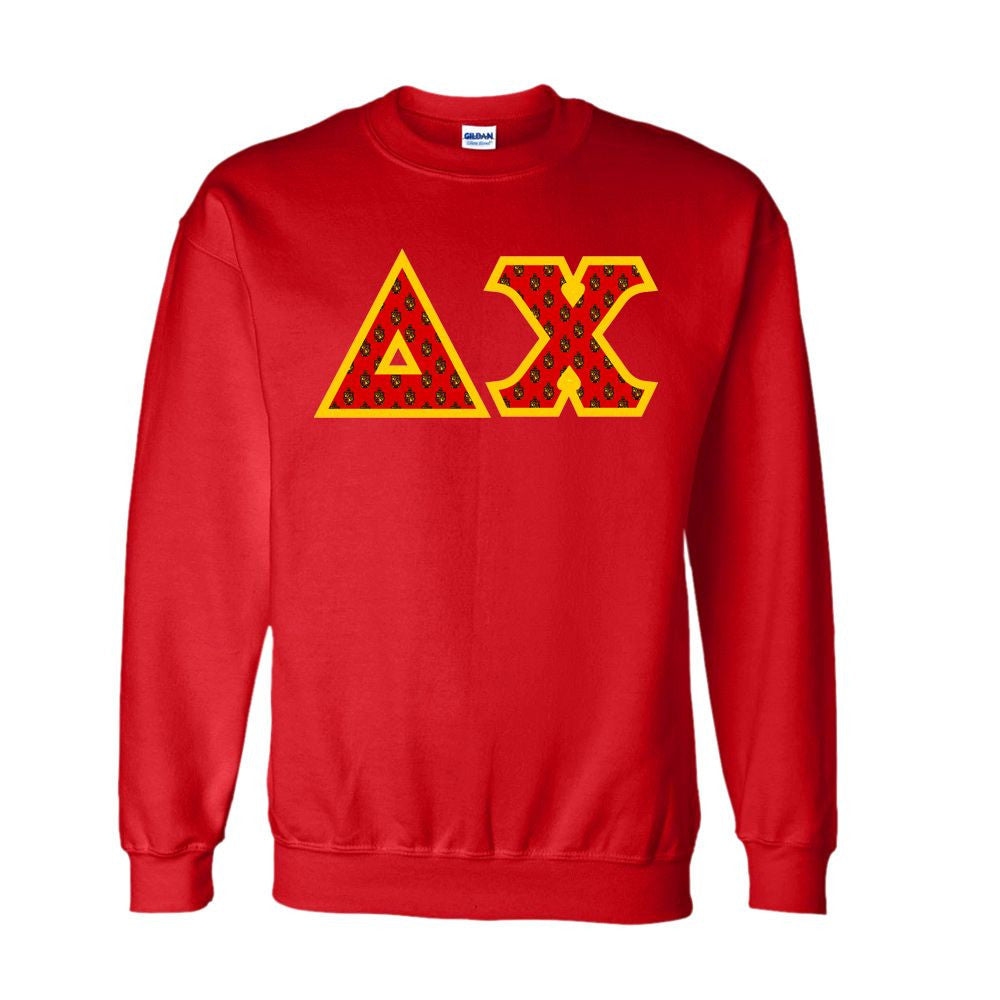 Delta Chi Fraternity Crest Shield Twill Letter Crewneck Sweatshirt Delta Chi Fraternity Crest - Shield Twill Letter Crewneck Sweatshirt