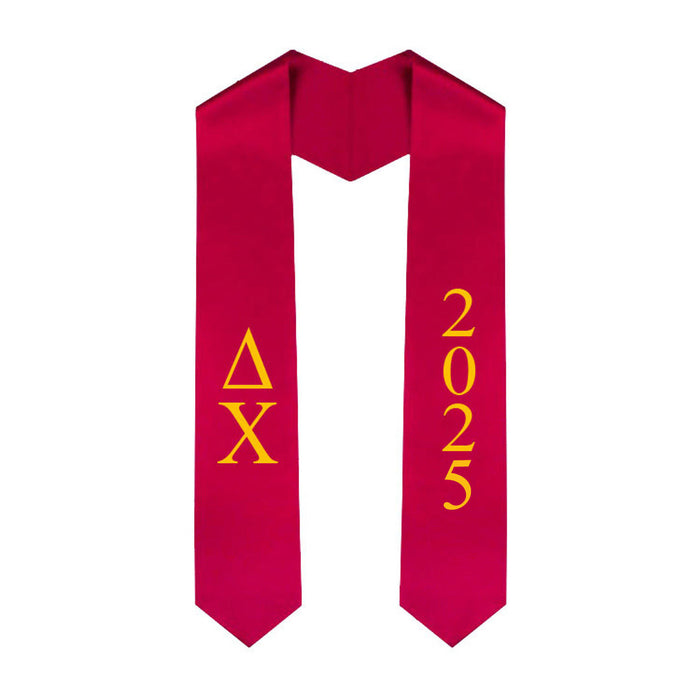 Delta Chi Greek Lettered Graduation Sash Stole With Year Best Value Delta Chi Greek Lettered Graduation Sash Stole With Year - Best Value