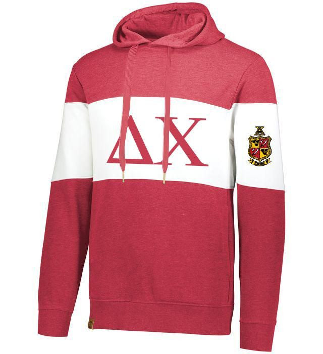 Delta Chi Ivy League Hoodie W Crest On Left Sleeve Delta Chi Ivy League Hoodie W Crest On Left Sleeve