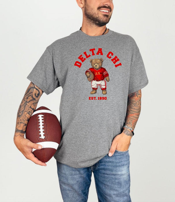 Delta Chi Teddy Bear Football T Shirt Delta Chi Teddy Bear Football T-Shirt