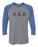 Delta Delta Delta Unisex Tri Blend Three Quarter Sleeve Baseball Raglan Tee Delta Delta Delta Unisex Tri-Blend Three-Quarter Sleeve Baseball Raglan Tee