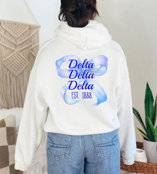 Delta Delta Delta Delta Delta Delta Bows Established Hoodie