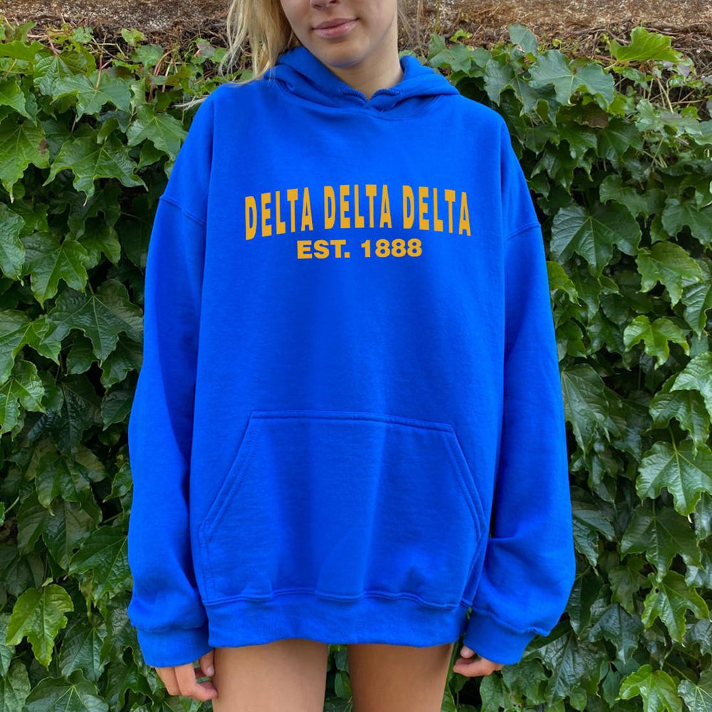 Delta Delta Delta Established Hooded Sweatshirts Delta Delta Delta Established Hooded Sweatshirts
