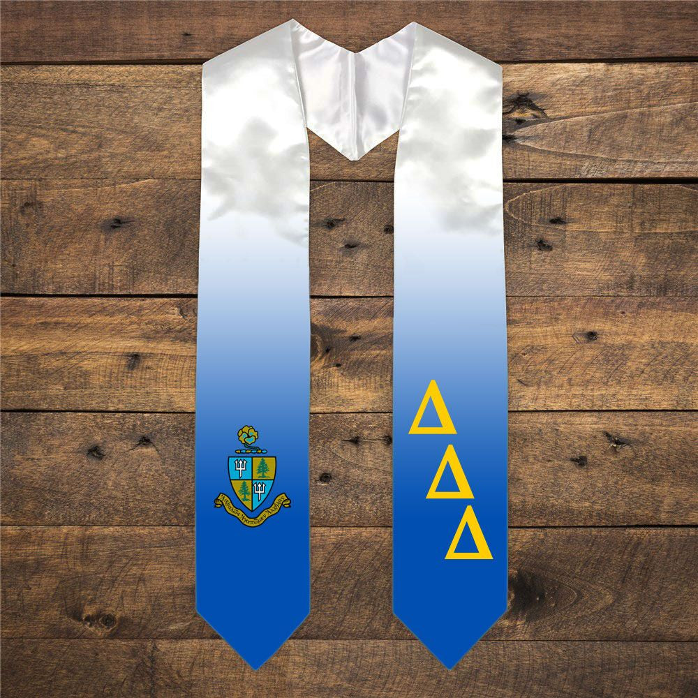 Delta Delta Delta Extra Fancy Diagonal Greek Graduation Stole W Crest Delta Delta Delta Extra Fancy Diagonal Greek Graduation Stole W Crest