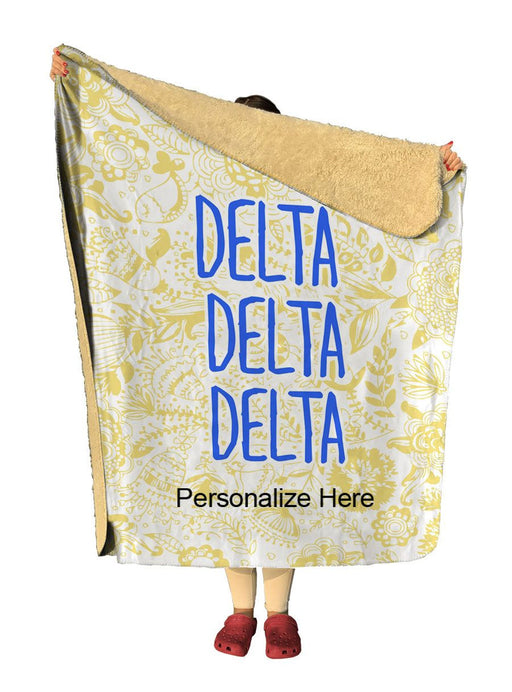 Delta Delta Delta Floral Sherpa Lap Blanket