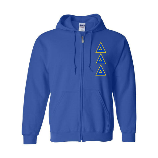 Delta Delta Delta Delta Delta Delta Heavy Full Zip Hoodie - 3
