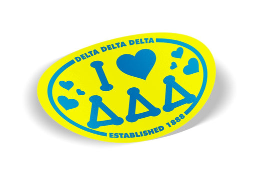 Delta Delta Delta I Love Sorority Sticker - Oval