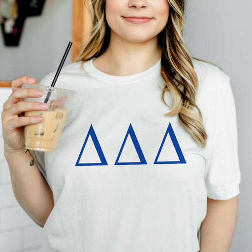 Delta Delta Delta Delta Delta Delta Lettered Tees - $24.95!
